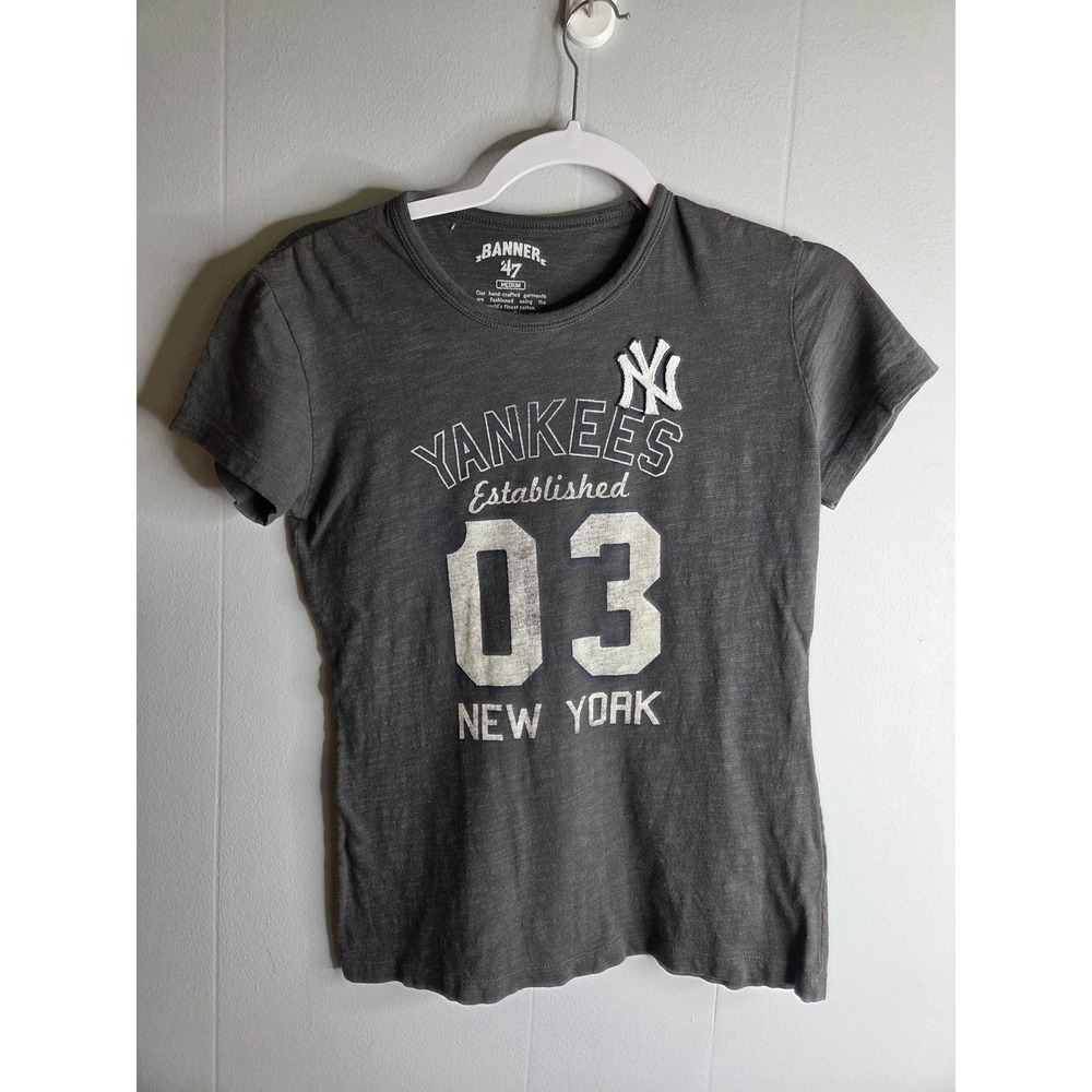 Banner‎ 47 Mens New York Yankees Graphic T-Shirt Charcoal Grey Medium MLB NY 03